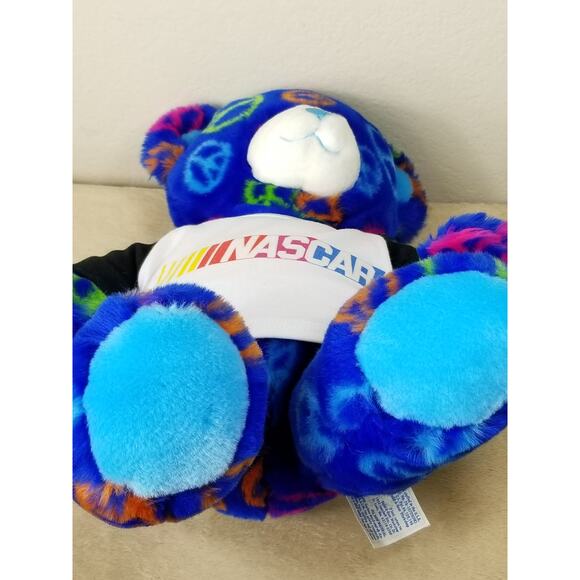 Nascar Build A Bear Peace Sign 14" Teddy Bear Blue 2009 Plush Stuffed Animal Vtg - Picture 11 of 12